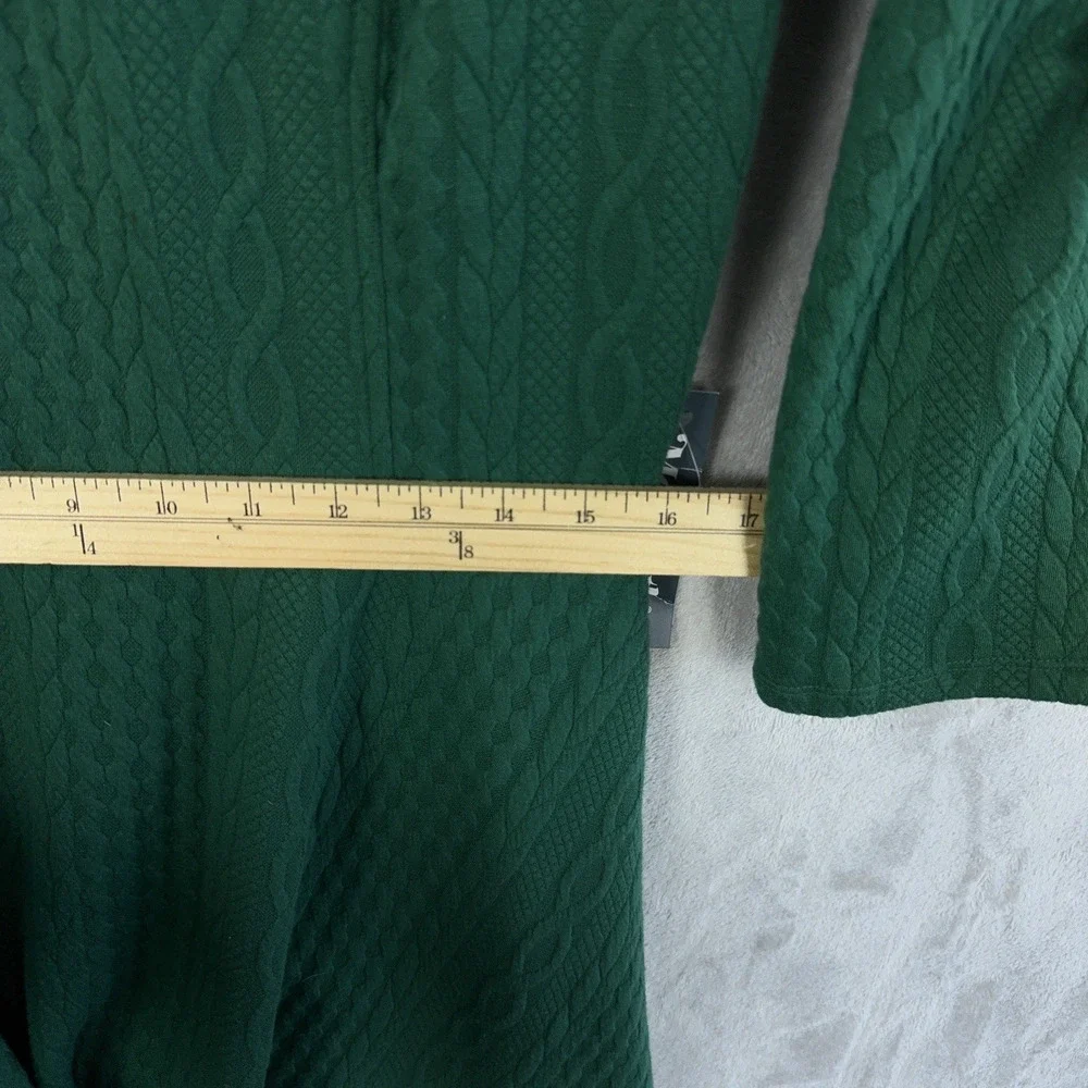 NWT MODCLOTH Braid My Entire Day 3/4 Sleeve Green Midi Dress Large Twee Cozycore